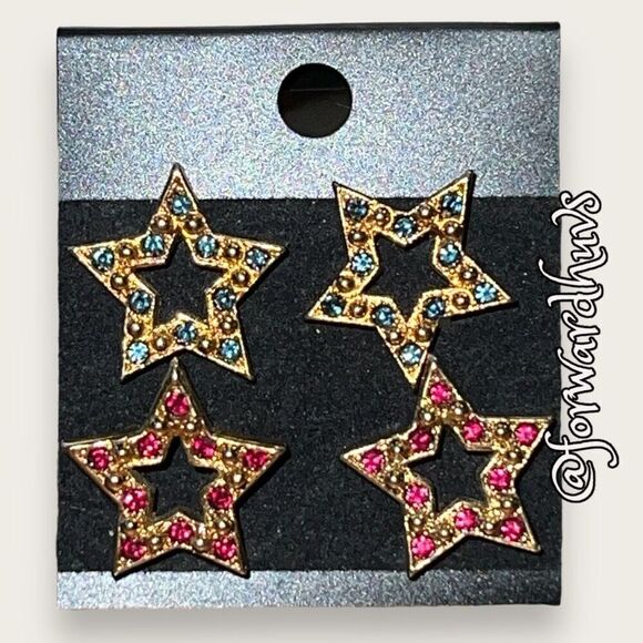 Bundle 3 for $15 Starry Night Rhinestone Earrings Set - Picture 5 of 7